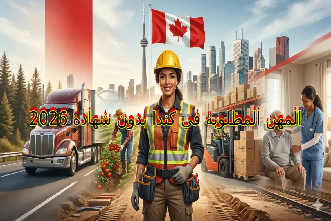 المهن المطلوبة في كندا بدون شهادة 2026